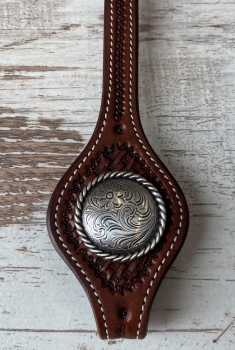 Rope Edge Western Engraved Concho antik 1 1/2
